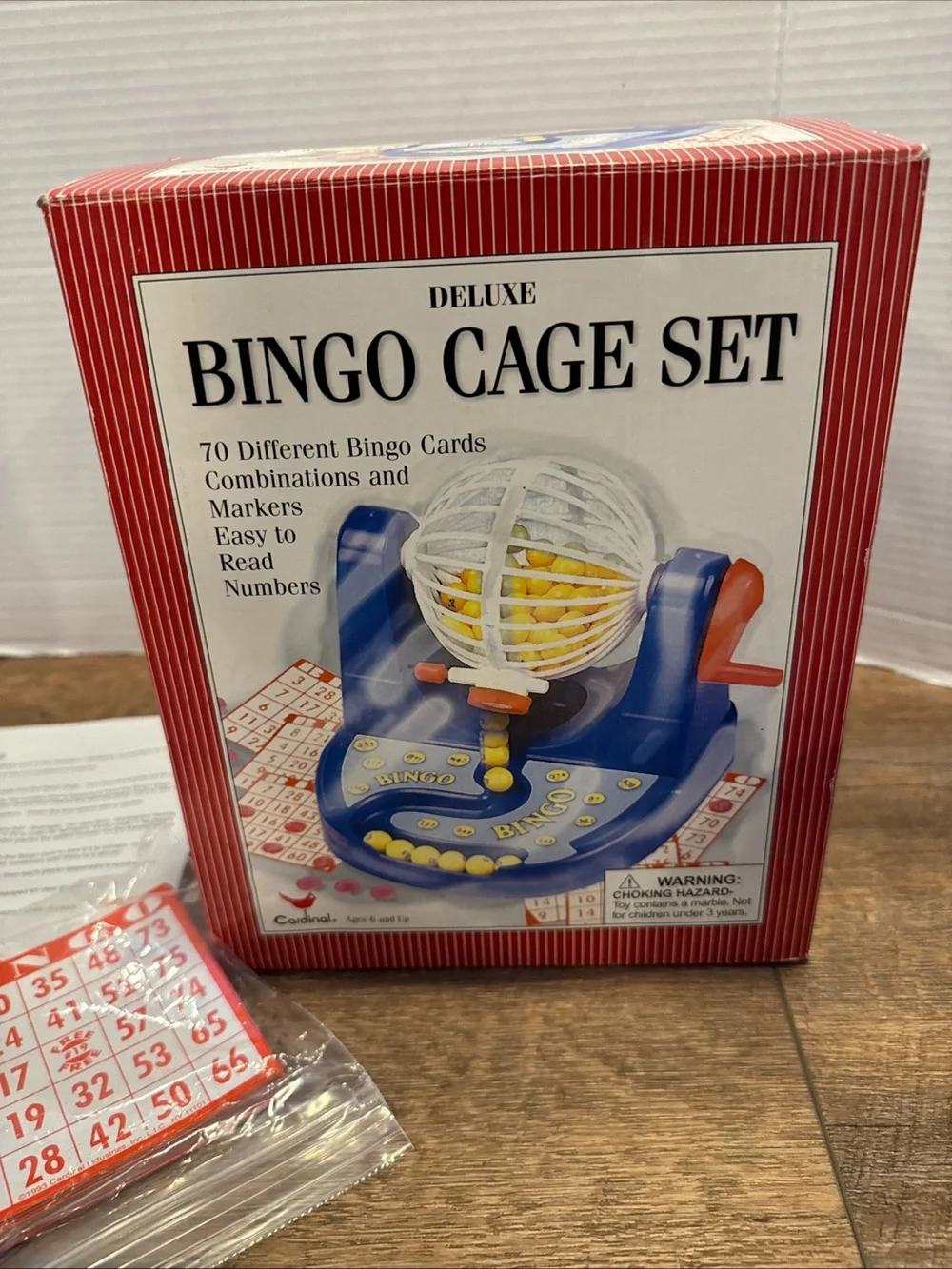2004 Cardinal Deluxe Bingo Family Game with Box, Balls, Cage, Cards, Directions